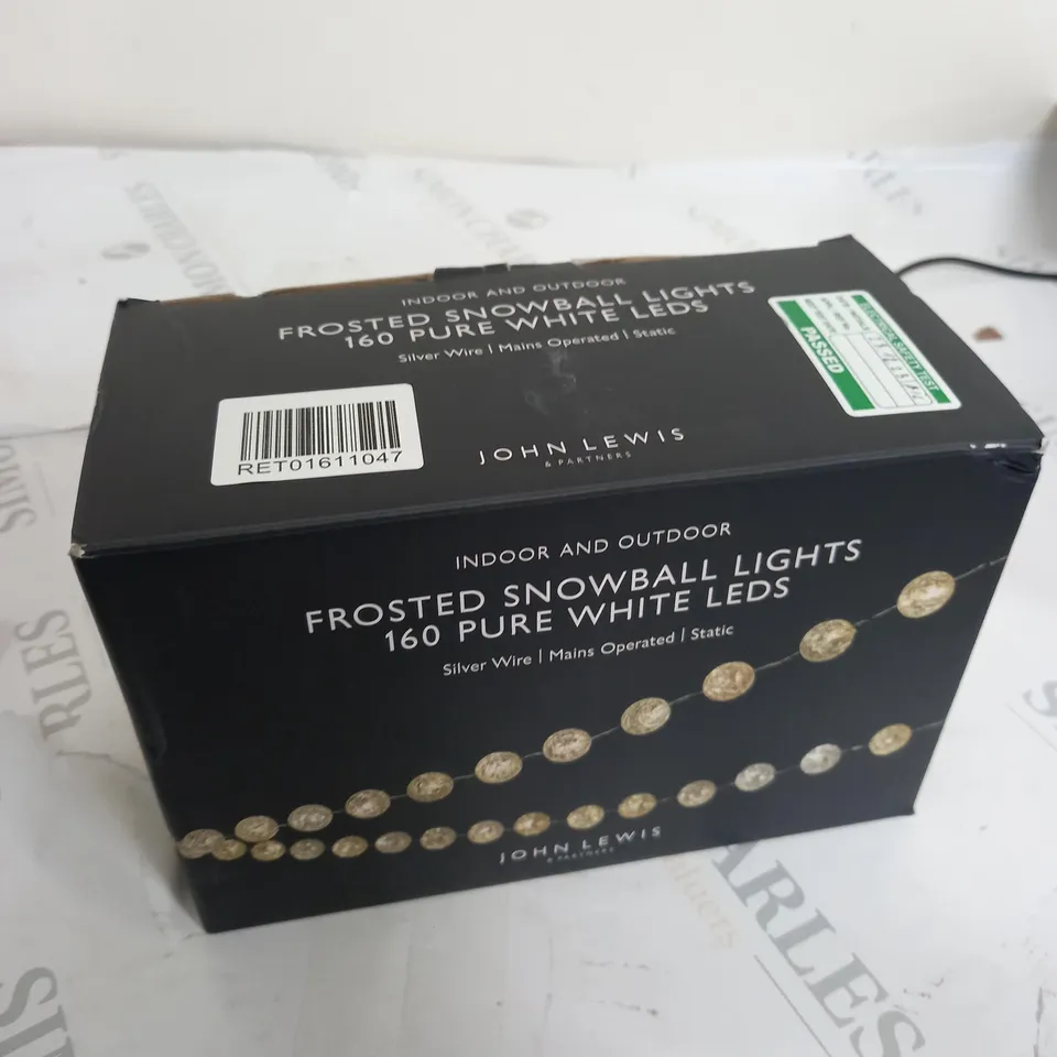 BOXED FROSTED SNOWBALL LIGHTS 160 PIECES WHITE LED