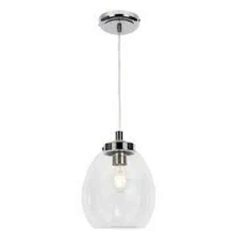 BOXED FORUM LIGHTING SPA-41223-CHR SPA BRYN | CHROME/CLEAR | IP44 10W E27 | GLASS TULIP BATHROOM PENDANT