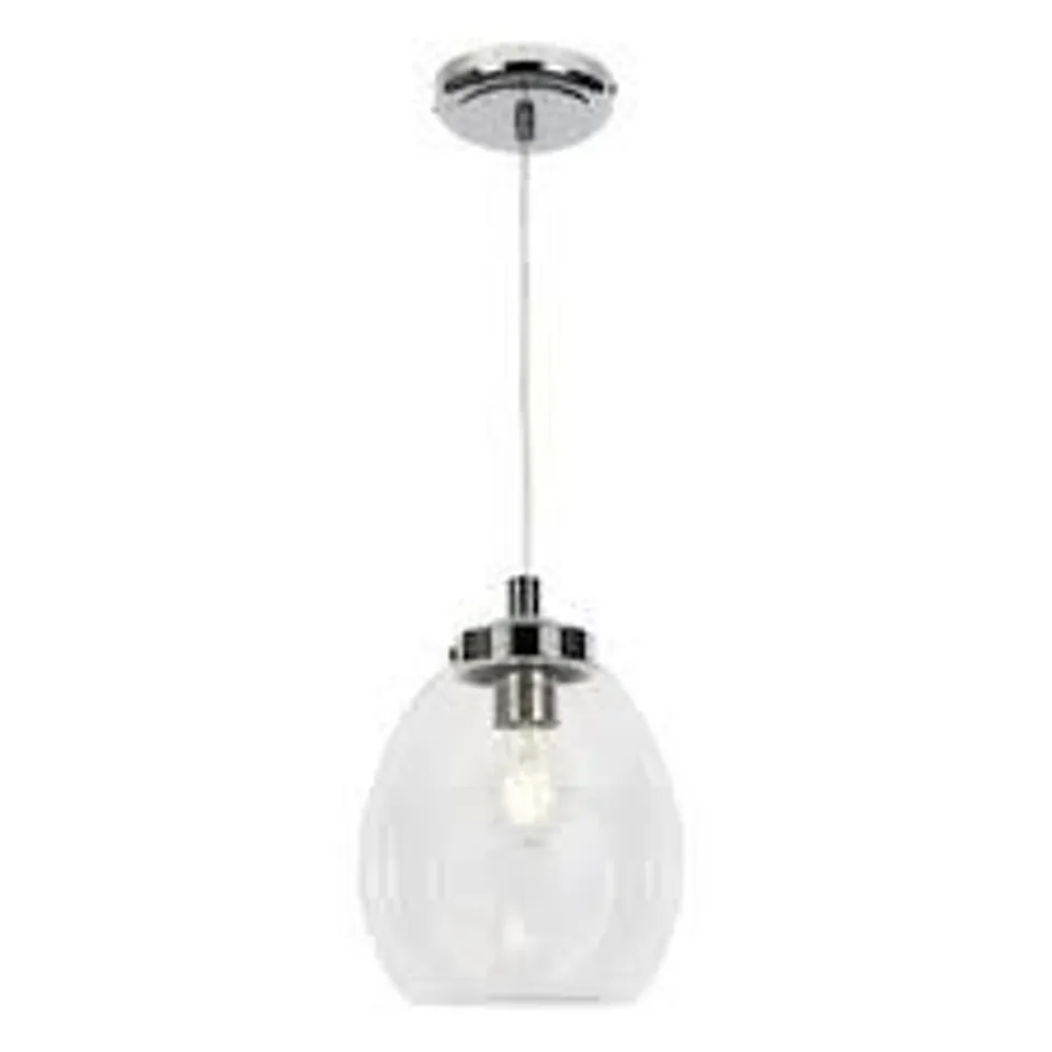 BOXED FORUM LIGHTING SPA-41223-CHR SPA BRYN | CHROME/CLEAR | IP44 10W E27 | GLASS TULIP BATHROOM PENDANT