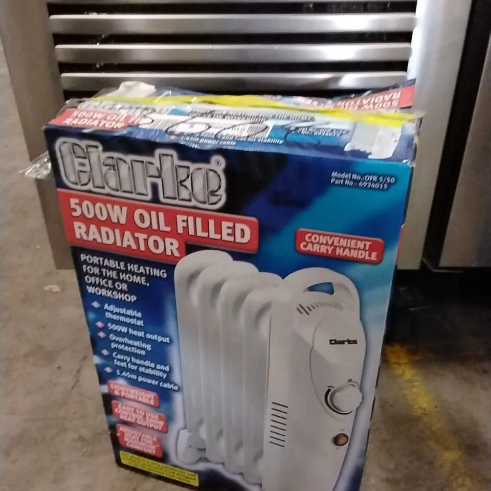 BOXED CLARKE OFR 5/50 500W OIL FILLED RADIATOR