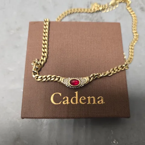 BOXED CADENA GOLDEN RED NECKLACE 