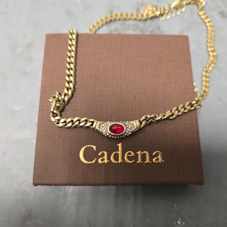 BOXED CADENA GOLDEN RED NECKLACE 