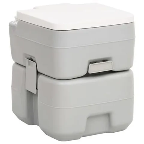 BOXED VIDAXL PORTABLE CAMPING TOILET GREY AND WHITE 20+10 L HDPE