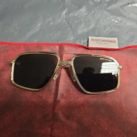 JACQUES MARIE MAGE SUNGLASSES – GOLD-TONE FRAME, BLACK LENSES