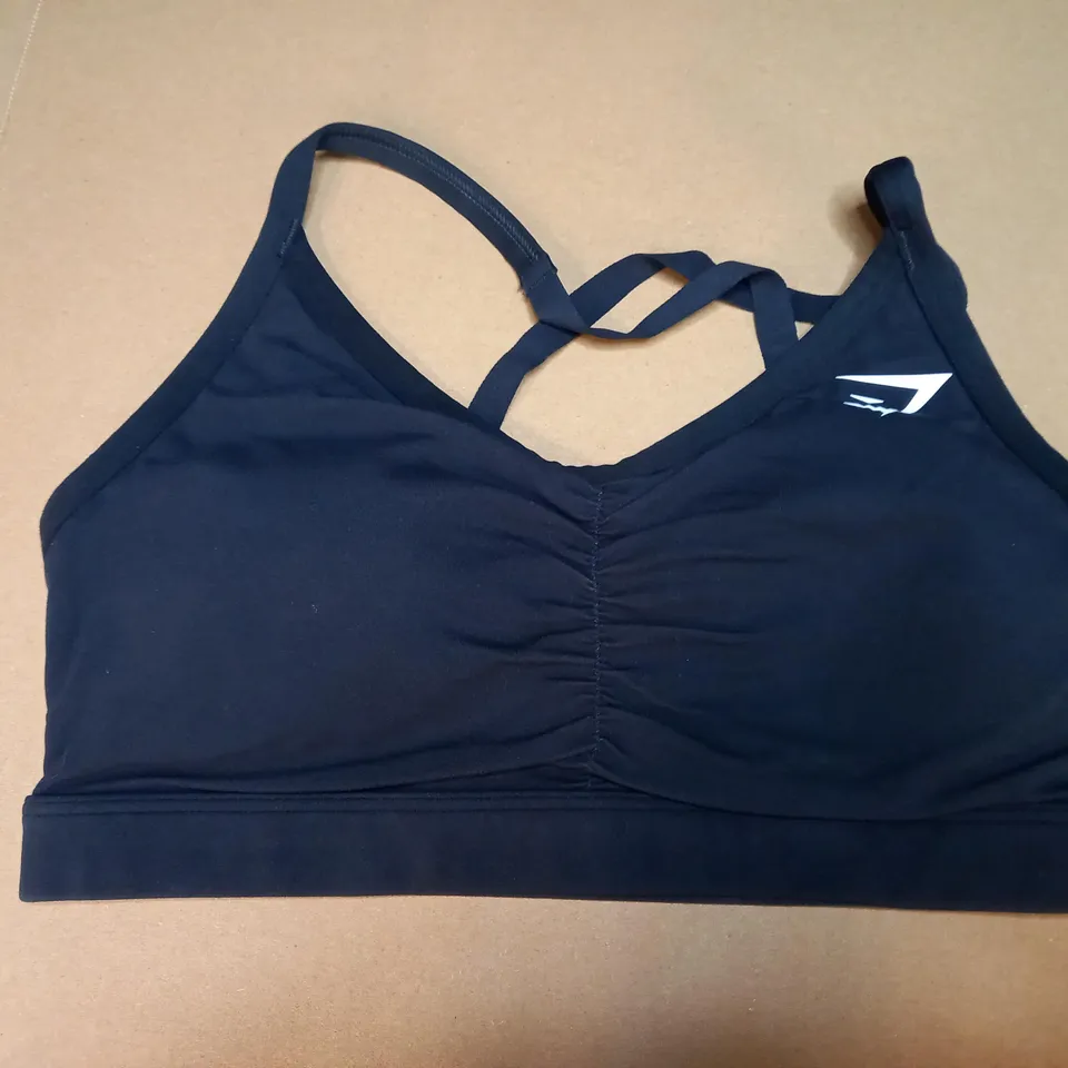 GYMSHARK BLACK SPORTS BRA - SMALL