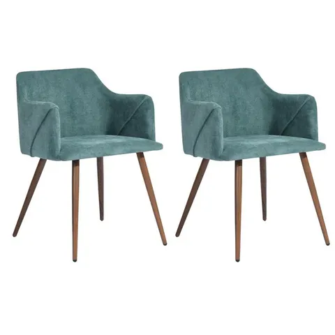 BOXED SOFIA VELVET ARM CHAIR, DARK GREEN - SET OF 2 (1 BOX)