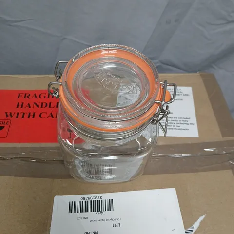 KILNER CLIP-TOP GLASS JAR WITH ORANGE SEAL