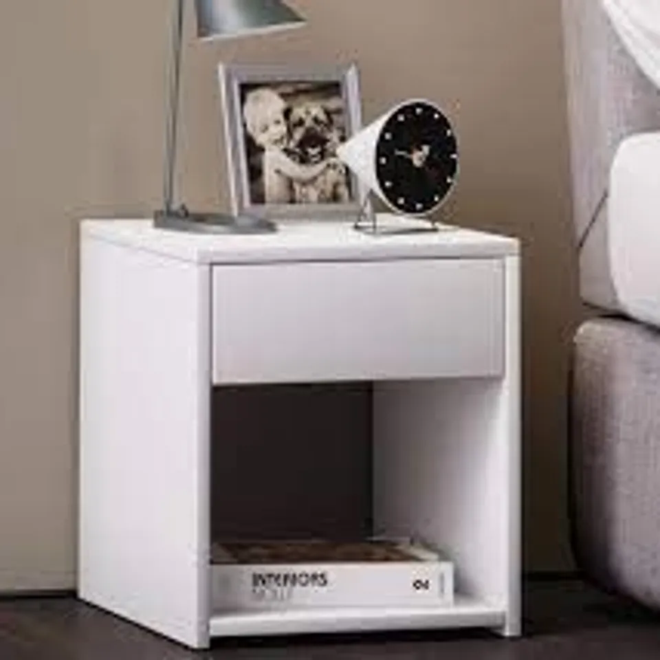 BOXED FORDE BEDSIDE TABLE - WHITE