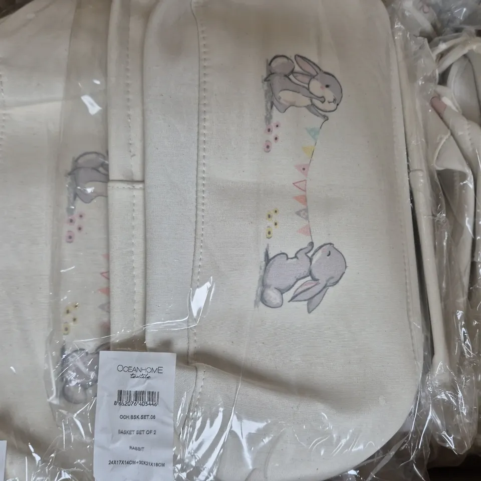 BOX OF APPROXIMATELY 20 OCEAN HOME TEXTILE BABY RABBIT BASKET SETS
