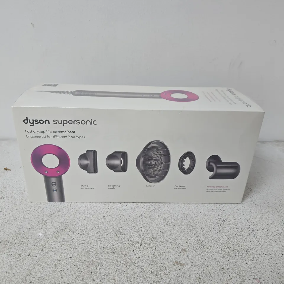 BOXED AND SEALED DYSON SUPERSONIC HAIR DRYER IRON/FUCHSIA 