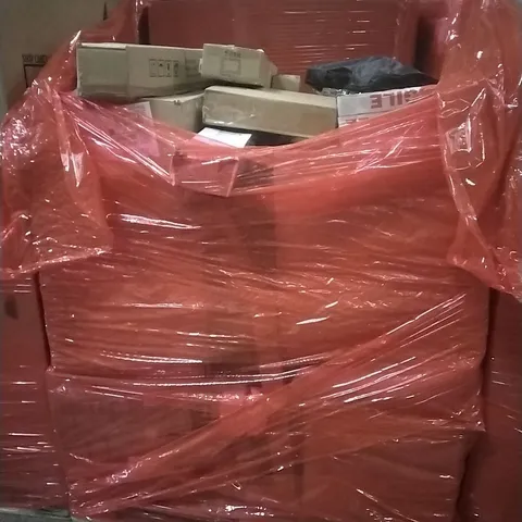 PALLET OF HOUSEHOLD ITEMS TO INCLUDE GUITAR, ROLLER SKATES,COOKING TORCH,SAFETY GATE AND OTHER ASSORTED ITEMS...