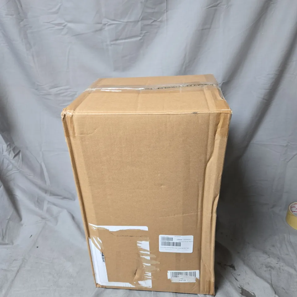 HOME STORIES MERCURY GLASS LARGE LANTERN WITH RICE LIGHTS