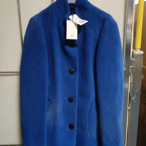 BARBARA LEBEK BLUE BUTTON UP COAT UK 10 TAGGED