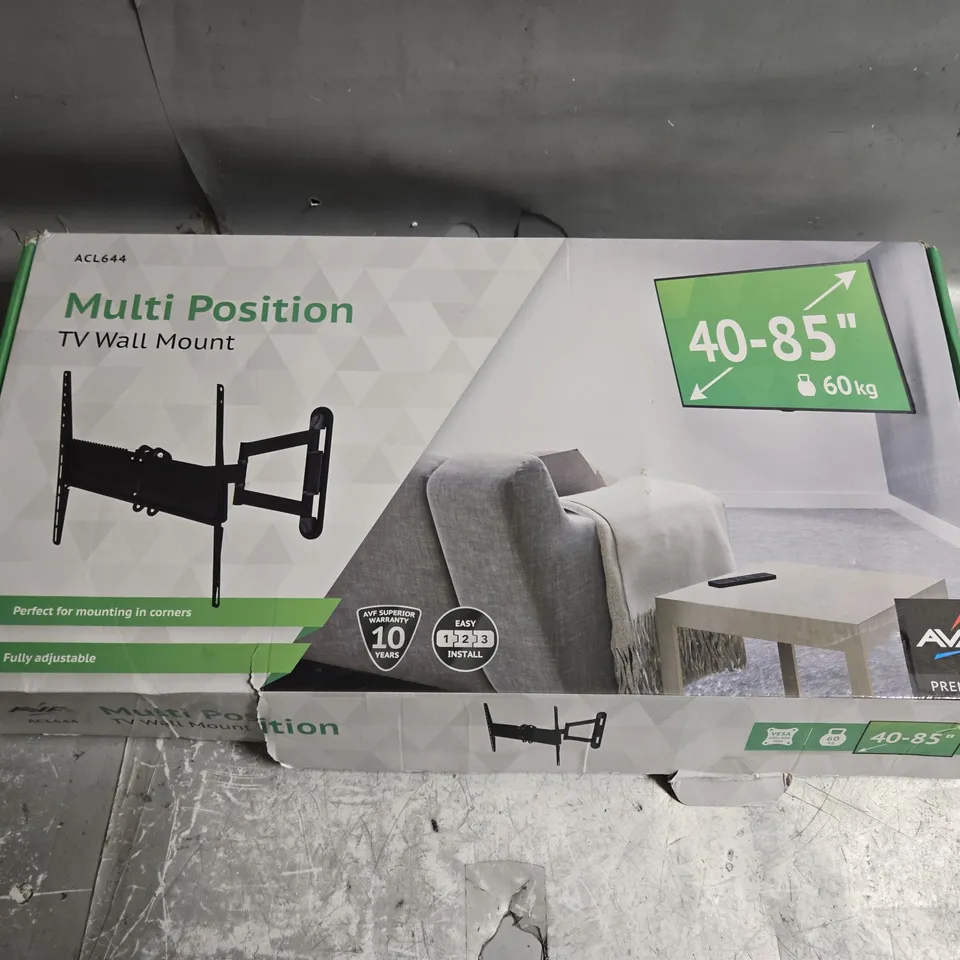 BOXED AVF ACL644 MULTI POSITION TV WALL MOUNT - 40-85"
