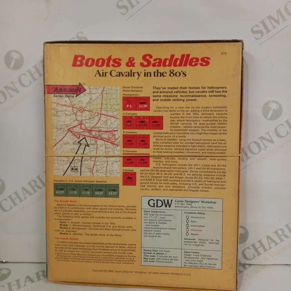 BOOTS & SADDLES AIR CAVALRY IN THE 80S BOARD GAME