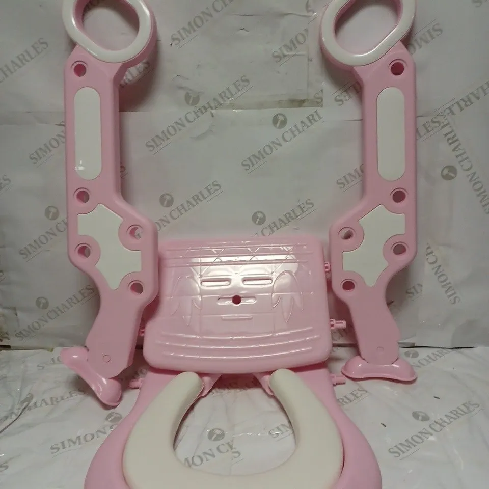 KARAN KING TODDLER TOILET SEAT WITH LADDER IN PINK/WHITE