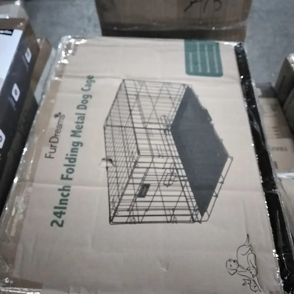 BOXED FURDREAMS 24INCH FOLDING METAL DOG CAGE 