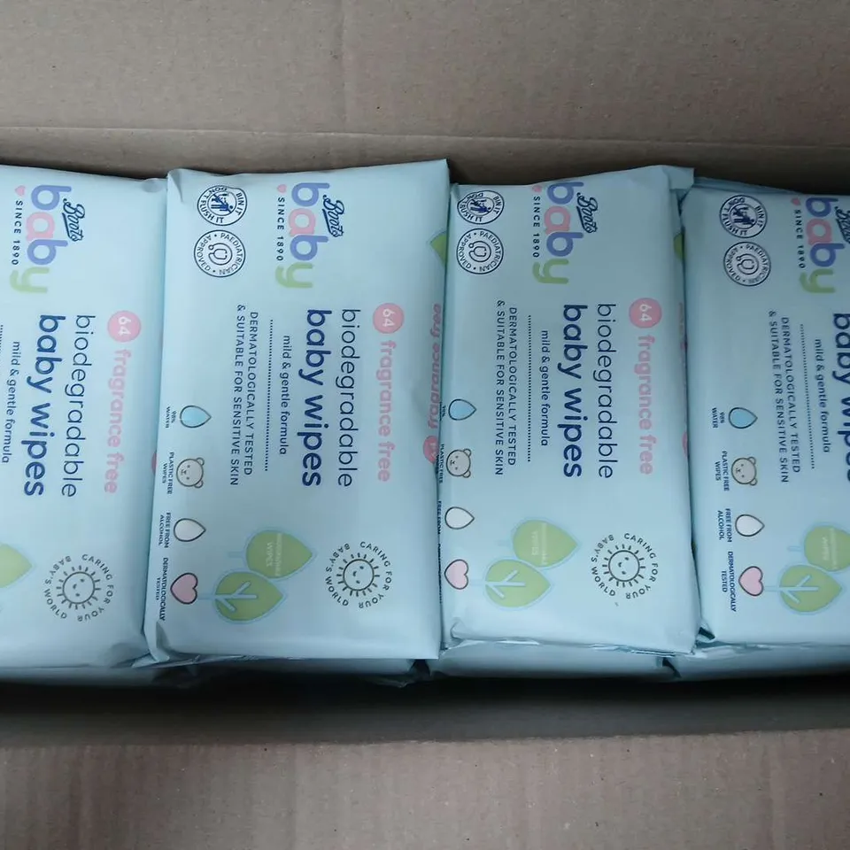 BOX OF BOOTS BABY WIPES (12 PACKS OF 64 WIPES)