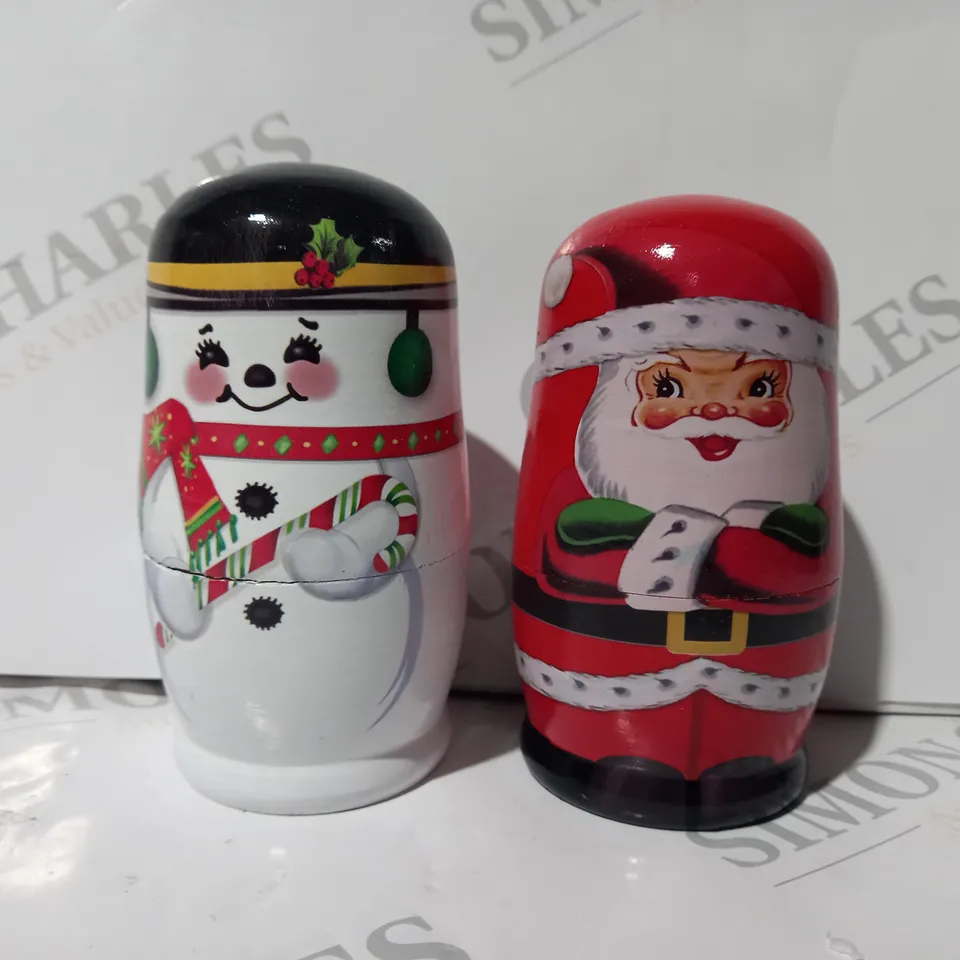 BOXED MR CHRISTMAS SET OF 2 NESTING DOLLS