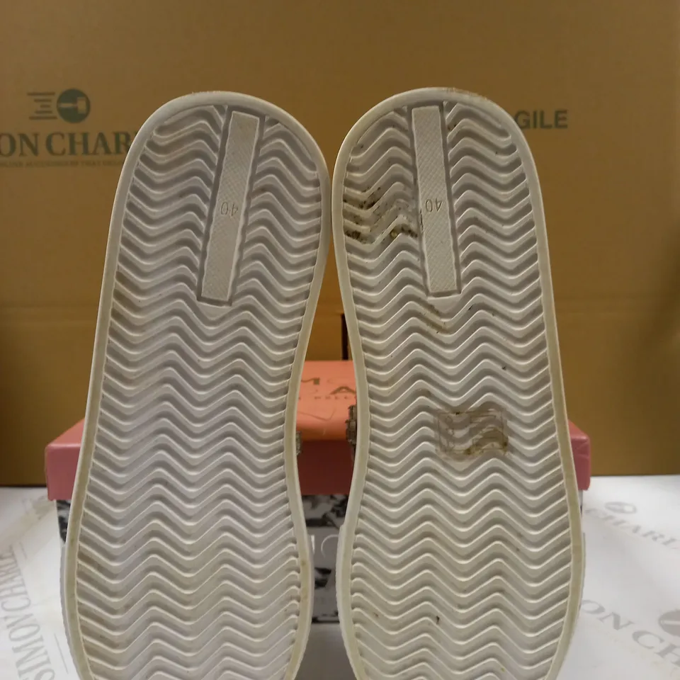 MODA IN PELLE ABLINA SPARKLE OFF WHITE TRAINER SIZE 6
