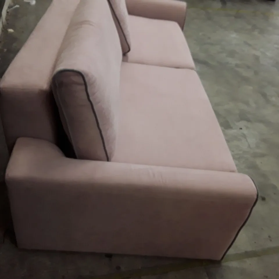 QUALITY DESIGNER 3 SEATER SOFA WITH STORAGE - PINK FABRIC