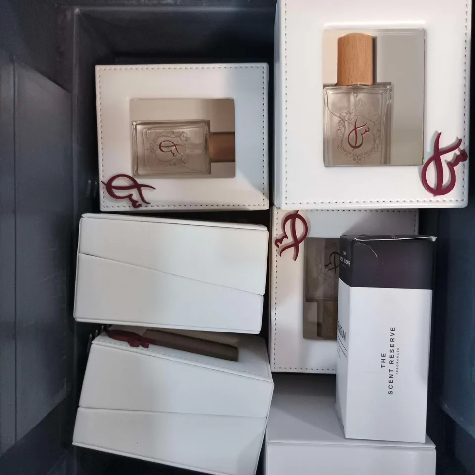 APPROXIMATELY 10 ASSORTED FRAGRANCES TO INCLUDE THE SCENT RESERVE, MISTER FRAGRANCE, INTENSE PARFUM ETC 