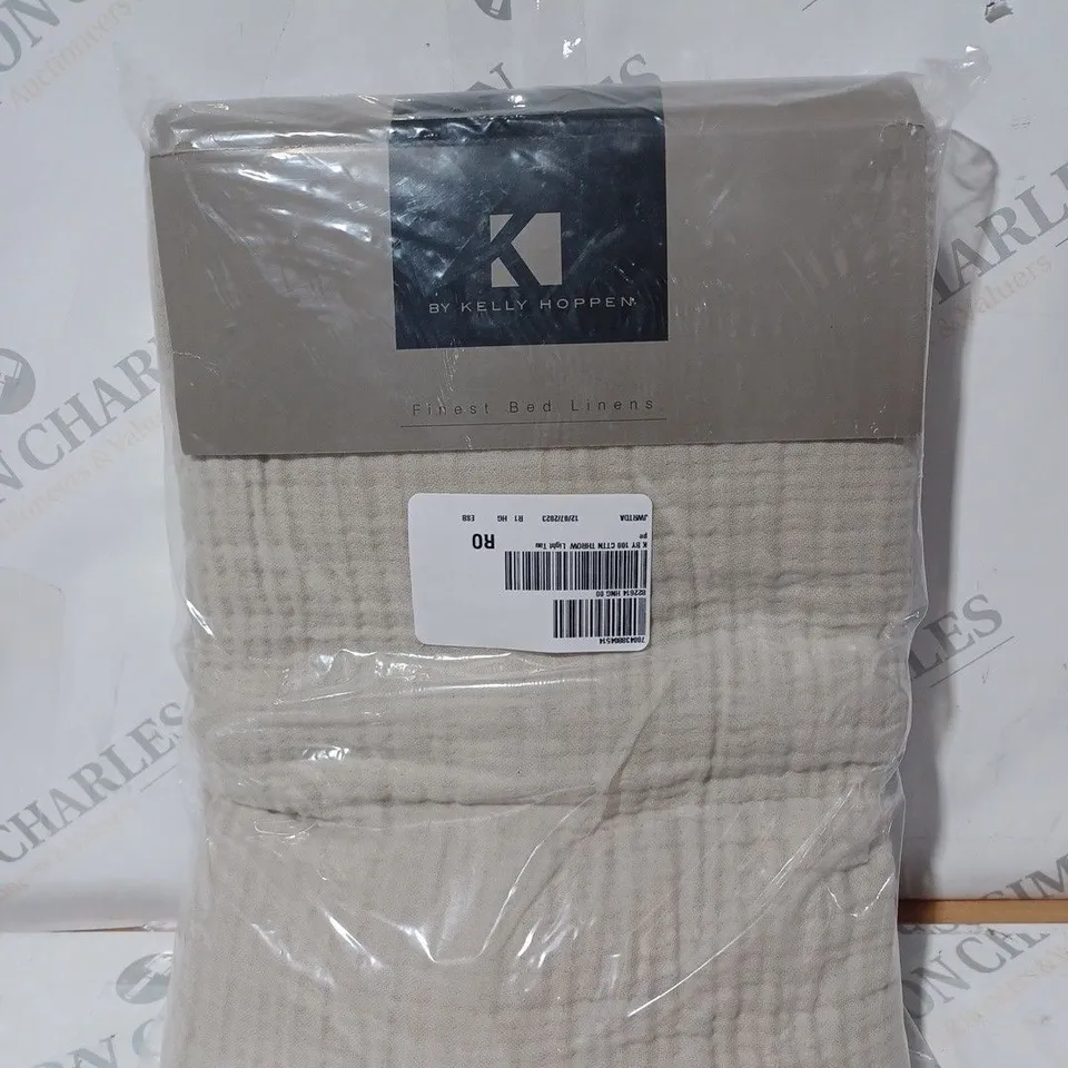 K BY KELLY HOPPEN 100% COTTON MUSLIN THROW 150X200CM