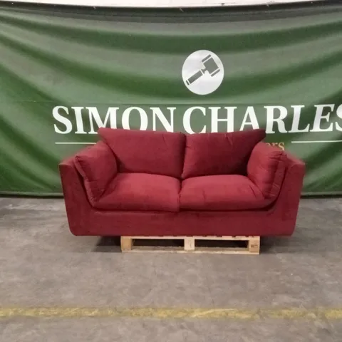 QUALITY DESIGNER SOLACE+CO ORSON SOFA - BURGUNDY VELVET
