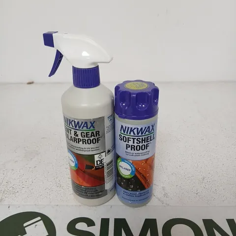 APPROXIMATELY 11 ASSORTED PRODUCTS TO INCLUDE; NIWAX TENT AND GEAR SOLARPROOF AND NIKWAX SOFTSHELL PROOF
