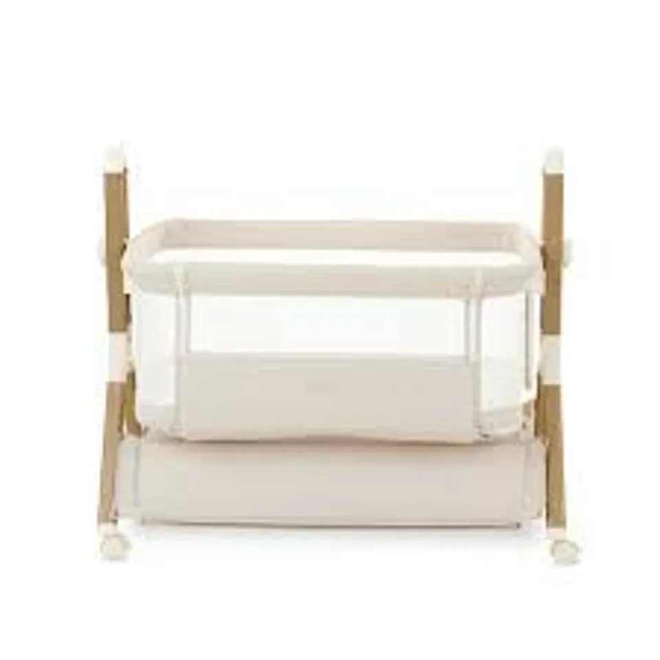 BOXED OBABY BEDSIDE CRIB - OATMEAL