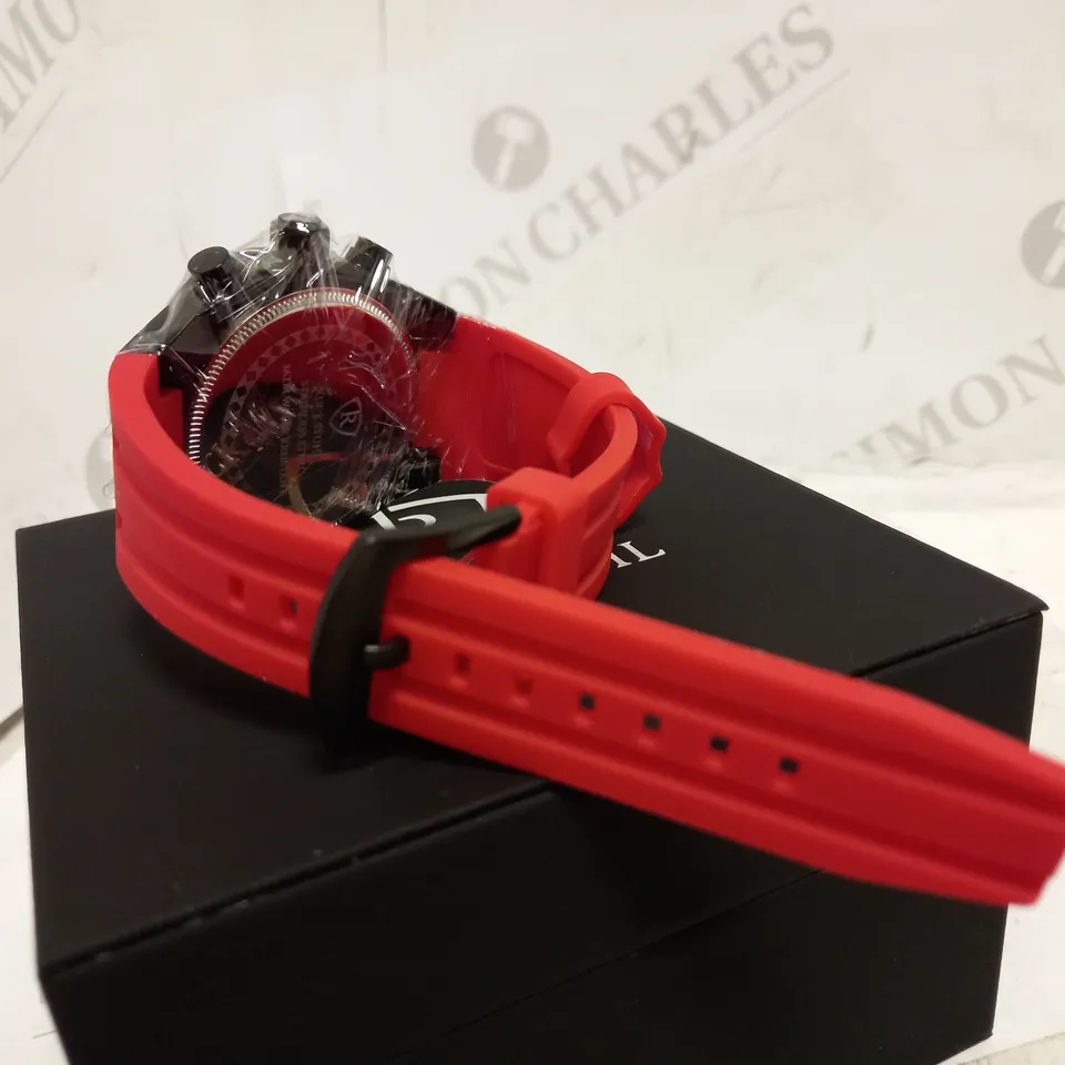 RUCKSTUHL OCTAGONAL FACE RUBBER STRAP WATCH RRP £540
