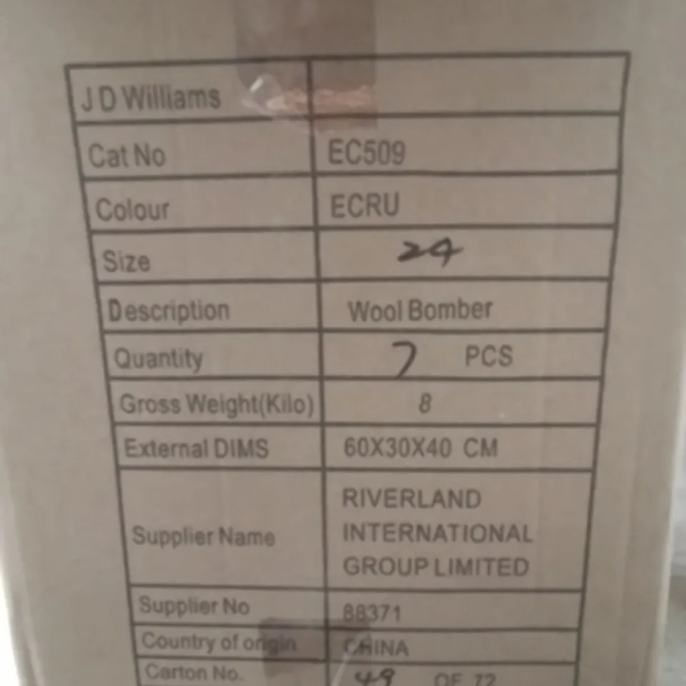 BOXED BRAND NEW APPROXIMATELY 7 SIMPLY BE WOOL BOMBER JACKET SIZE 24