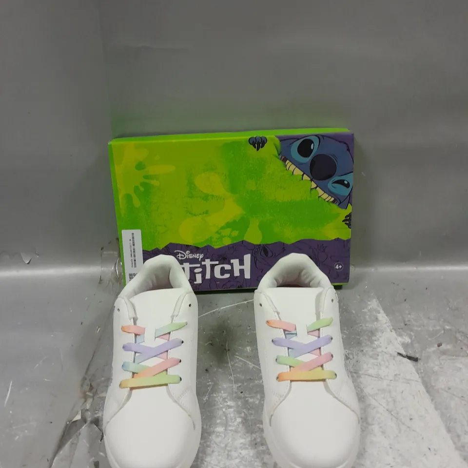 BOXED PAIR OF DISNEY STITCH LOW TRAINERS SIZE 37