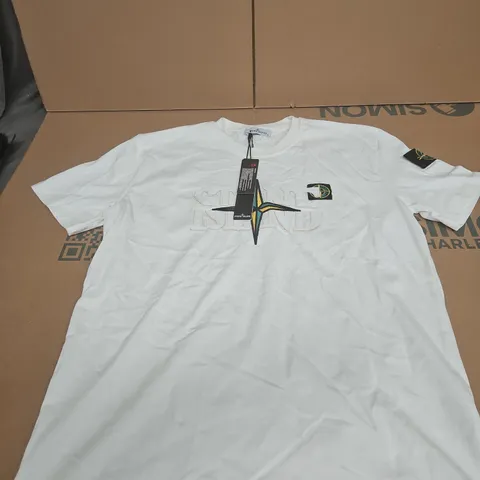 STONE ISLAND WHITE T-SHIRT β SIZE M