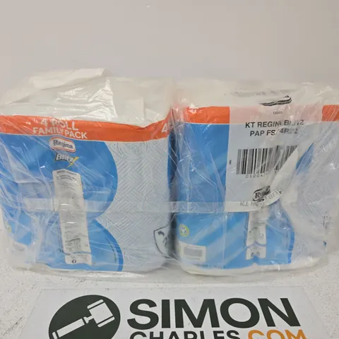 2 X REGINA BLITZ KITCHEN ROLL FAMILY PACKS - 4 ROLLS PER PACK