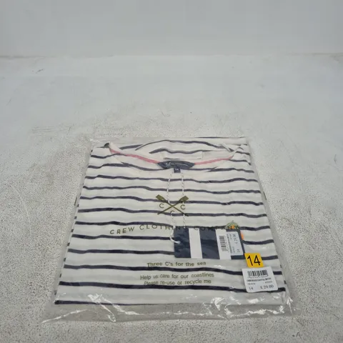 CREW CLOTHING COMPANY STRIPED T-SHIRT – UK SIZE 14