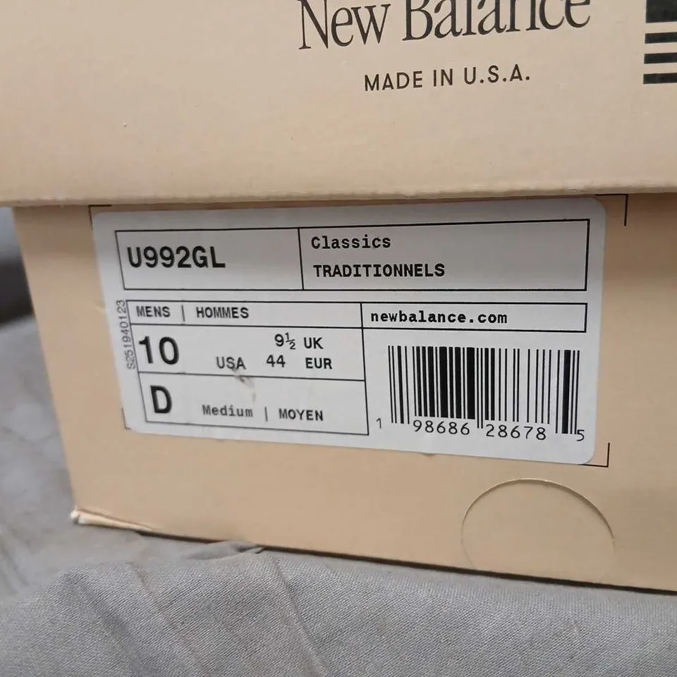 NEW BALANCE U992GL CLASSICS TRAINERS – MEN'S, OLIVE/GREY, UK 9.5 (US 10)