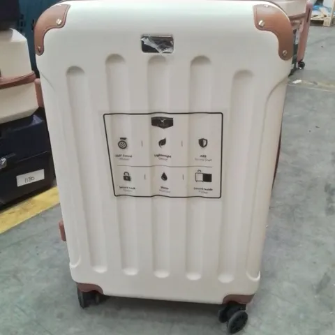LUGG TRAVEL SUITCASE CREAM WITH BROWN 