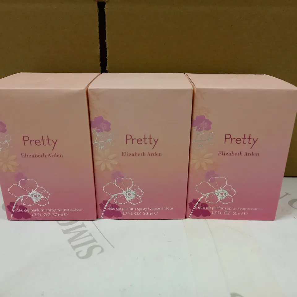LOT OF 3 PRETTY BY ELIZABETH ARDEN EAU DE PARFUM - 50ML