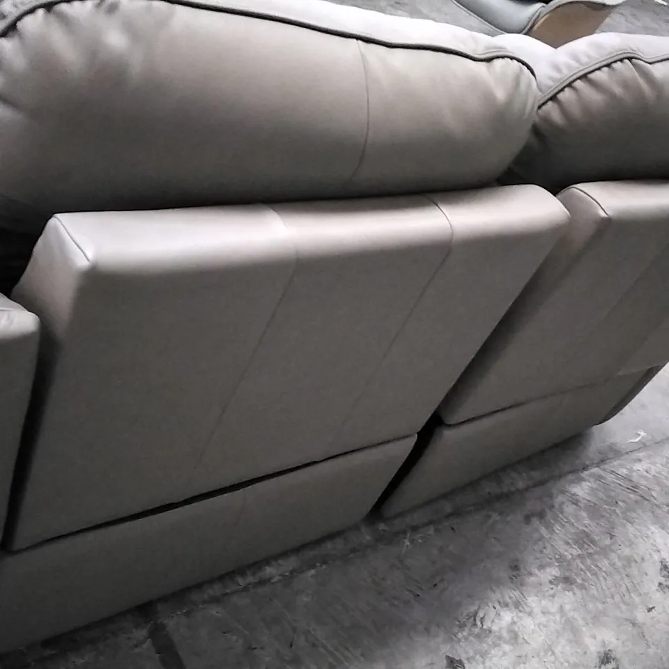 QUALITY BRITISH DESIGNER G PLAN MANUFACTURED JACKSON 3 SEATER ELECTRIC RECLINER DBL SOFA - CAPRI MUSHROOM LEATHER 