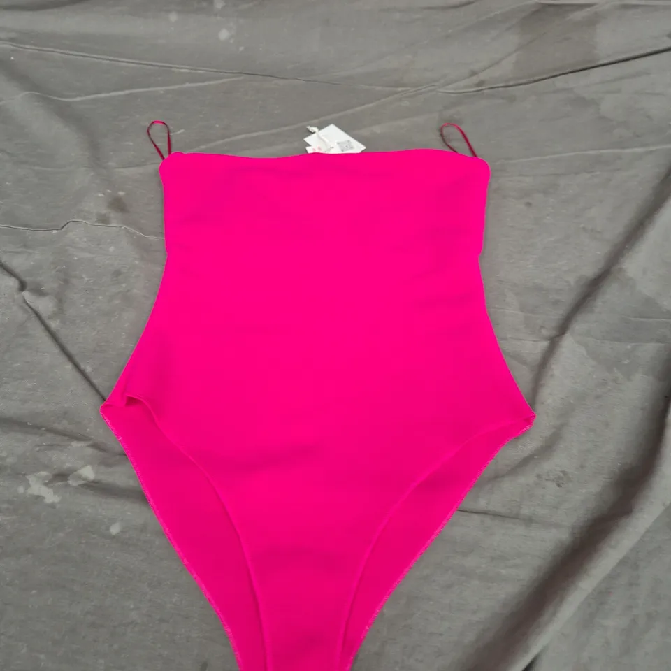 ZARA PINK SCULPT FABRIC ONE-PIECE – UK SIZE M