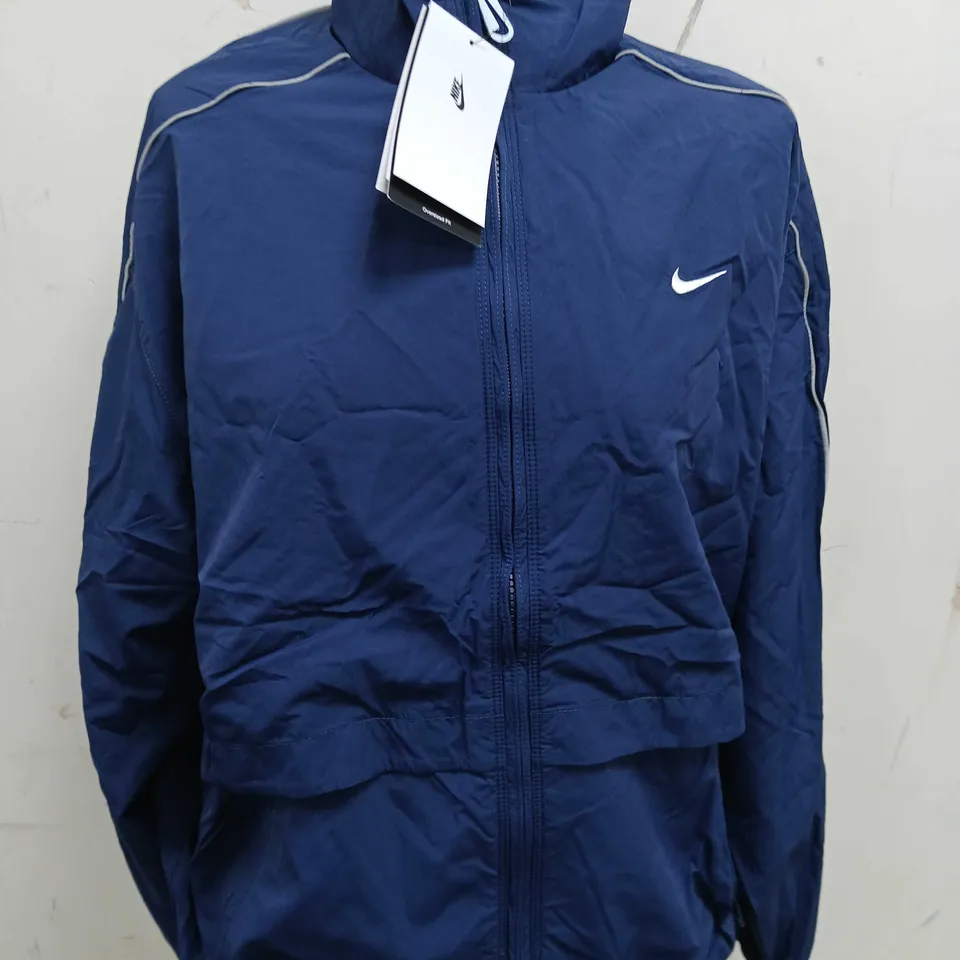 NIKE NAVY BLUE OVERSIZED JACKET - SIZE SMALL
