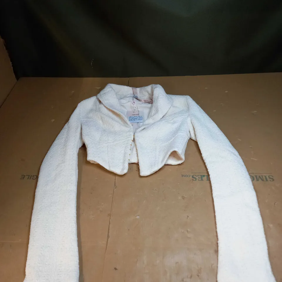 OH POLLY TWEED CORSET CROPPED BLAZER SIZE 4