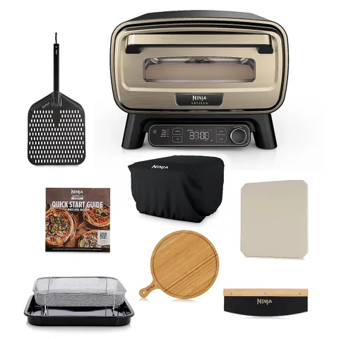 NINJA ARTISAN ELECTRIC OUTDOOR PIZZA OVEN & AIR FRYER WITH SERVEWARE ACC