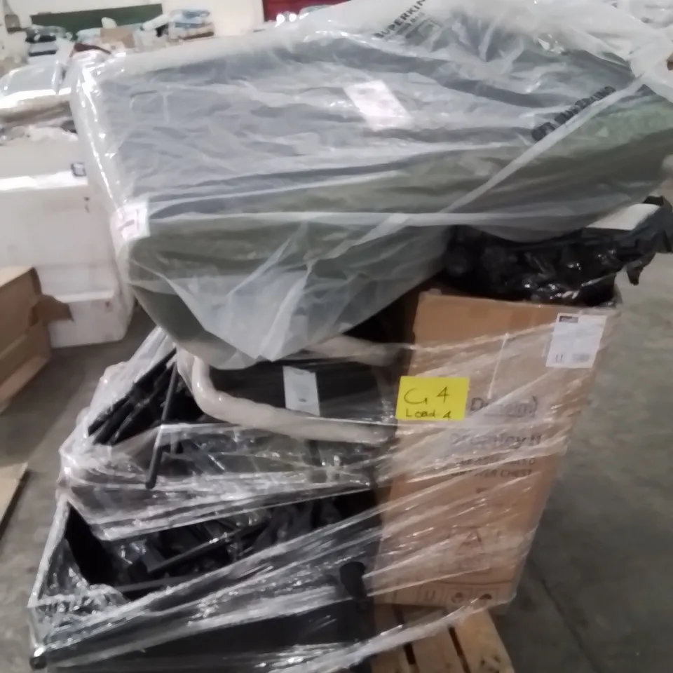 PALLET CONTAINING VARIOUS ASSORTED INCOMPLETE FURNITURE PARTS AND OTHER HOUSEHOLD ITEMS 