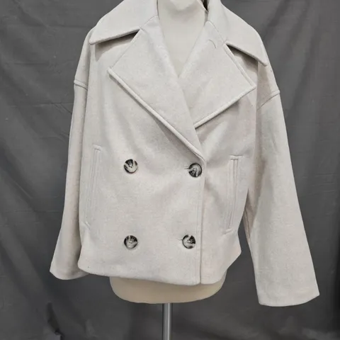 STRADIVARIUS CROPPED COAT IN BEIGE SIZE XS