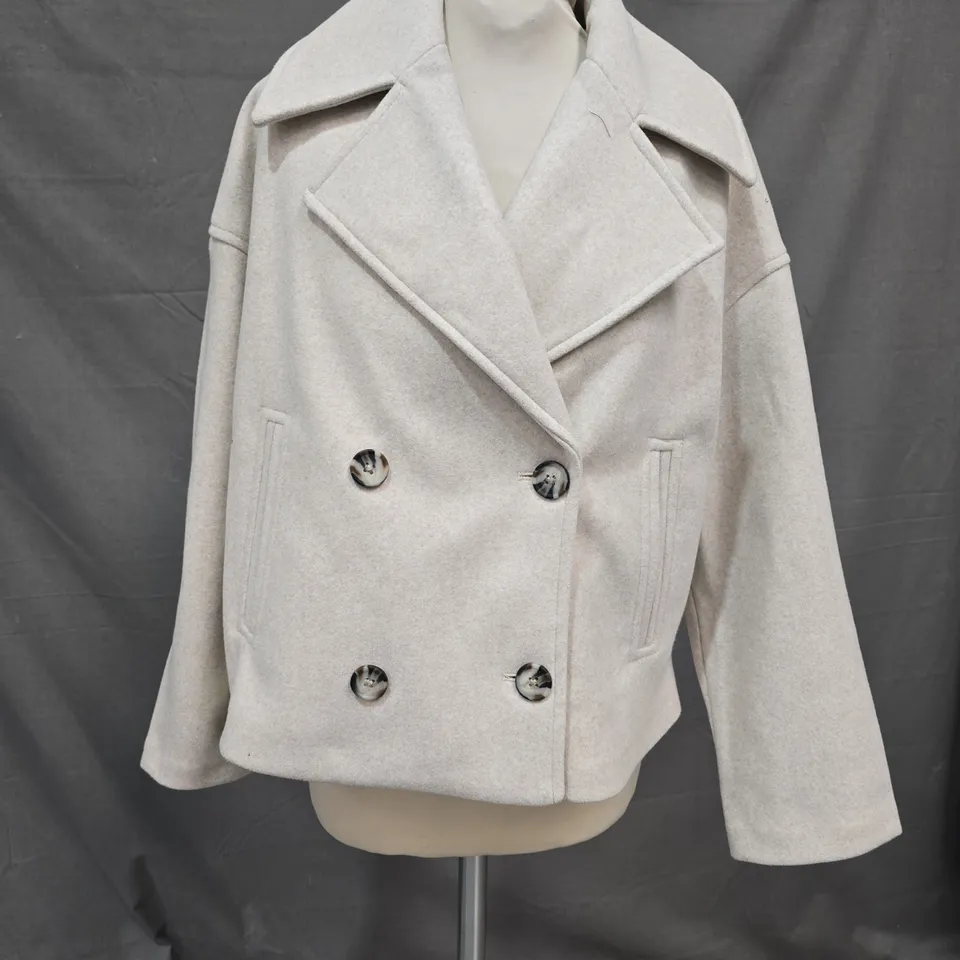 STRADIVARIUS CROPPED COAT IN BEIGE SIZE XS
