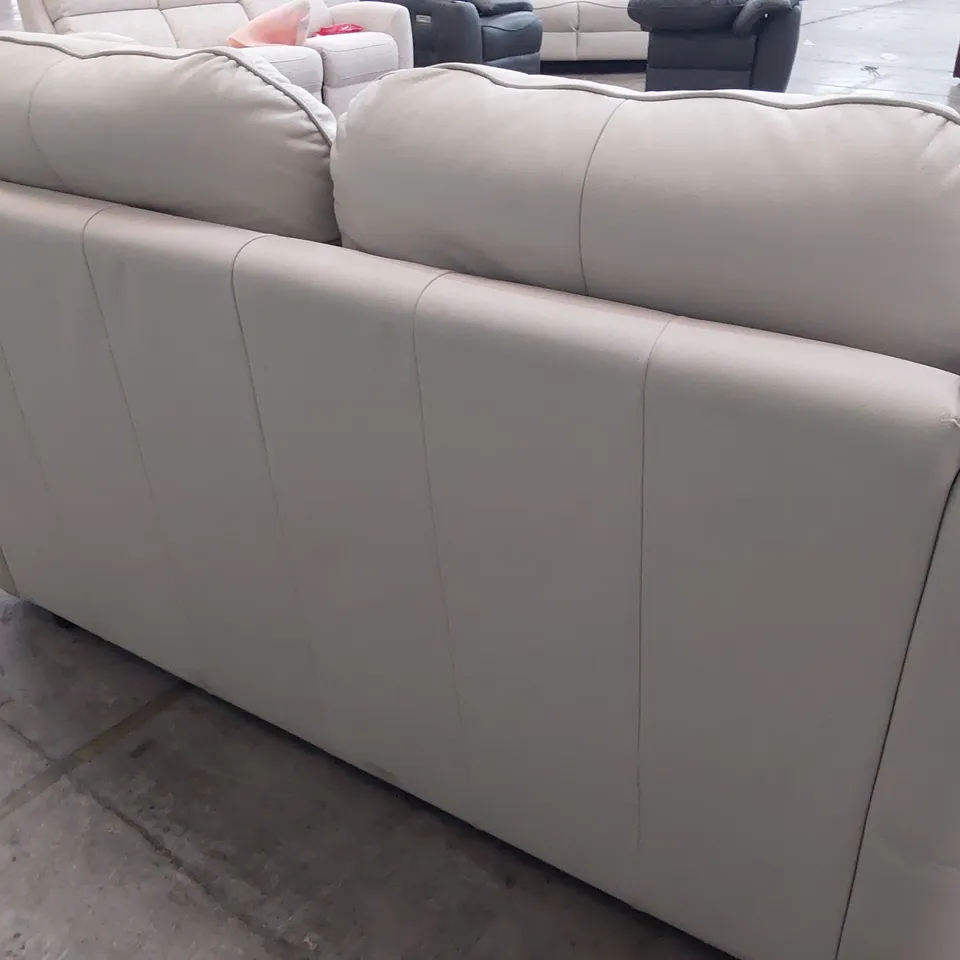 QUALITY BRITISH DESIGNER G PLAN JACKSON THREE SEATER SOFA OXFORD CHALK LEATHER