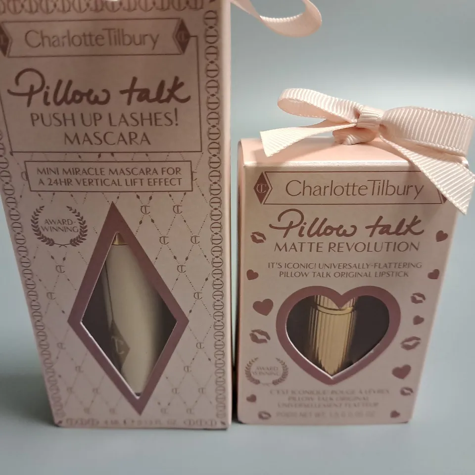 LOT OF 3 ASSORTED BOXED CHARLOTTE TILBURY PILLOW TALK BEAUTY ITEMS 