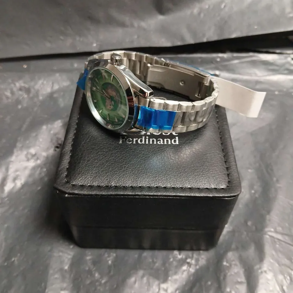 MENS ERNEST FERDINAND WATCH – GLOBAL DIAL – STAINLESS STEEL STRAP – 3ATM WATER RESISTANT - GIFT BOX